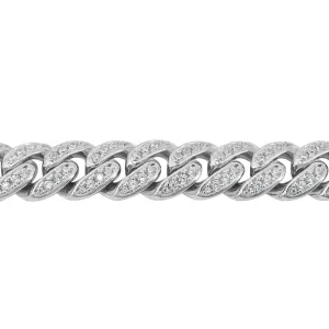 Sterling Silver (12mm) Miami Cuban CZ Chain (20" - 26")