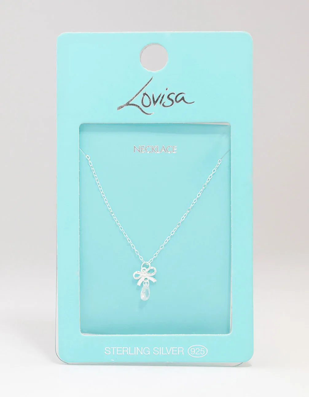 Sterling Silver Bow Pendant Necklace
