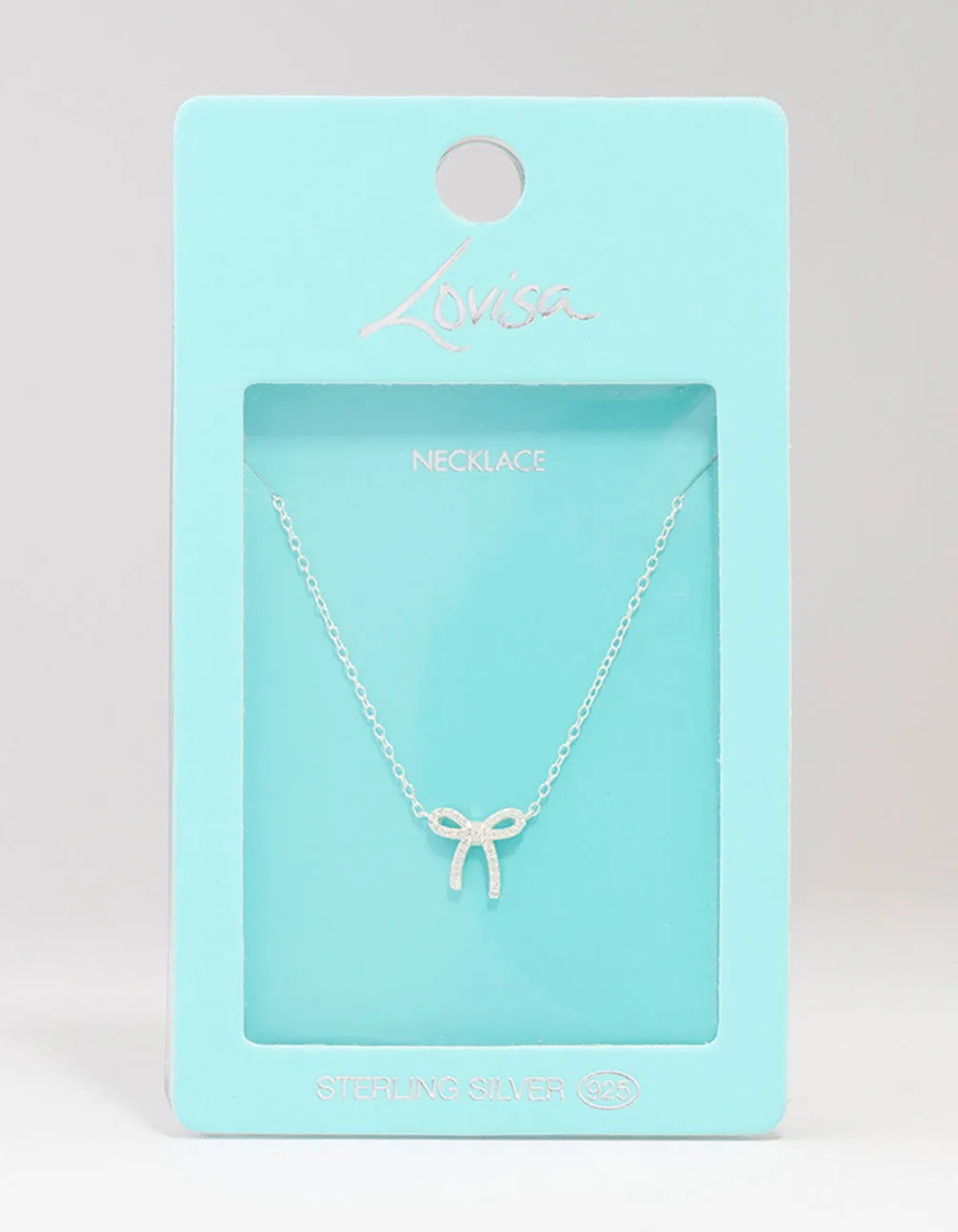 Sterling Silver Cubic Zirconia Bow Pendant Necklace