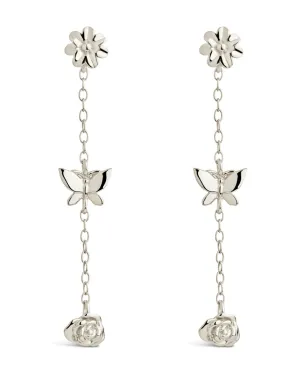 Sterling Silver Into the Garden Drop Earrings