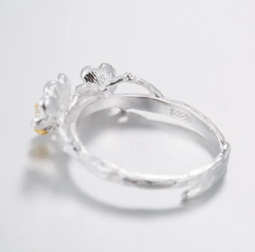 Sterling Silver Plum Blossom Ring