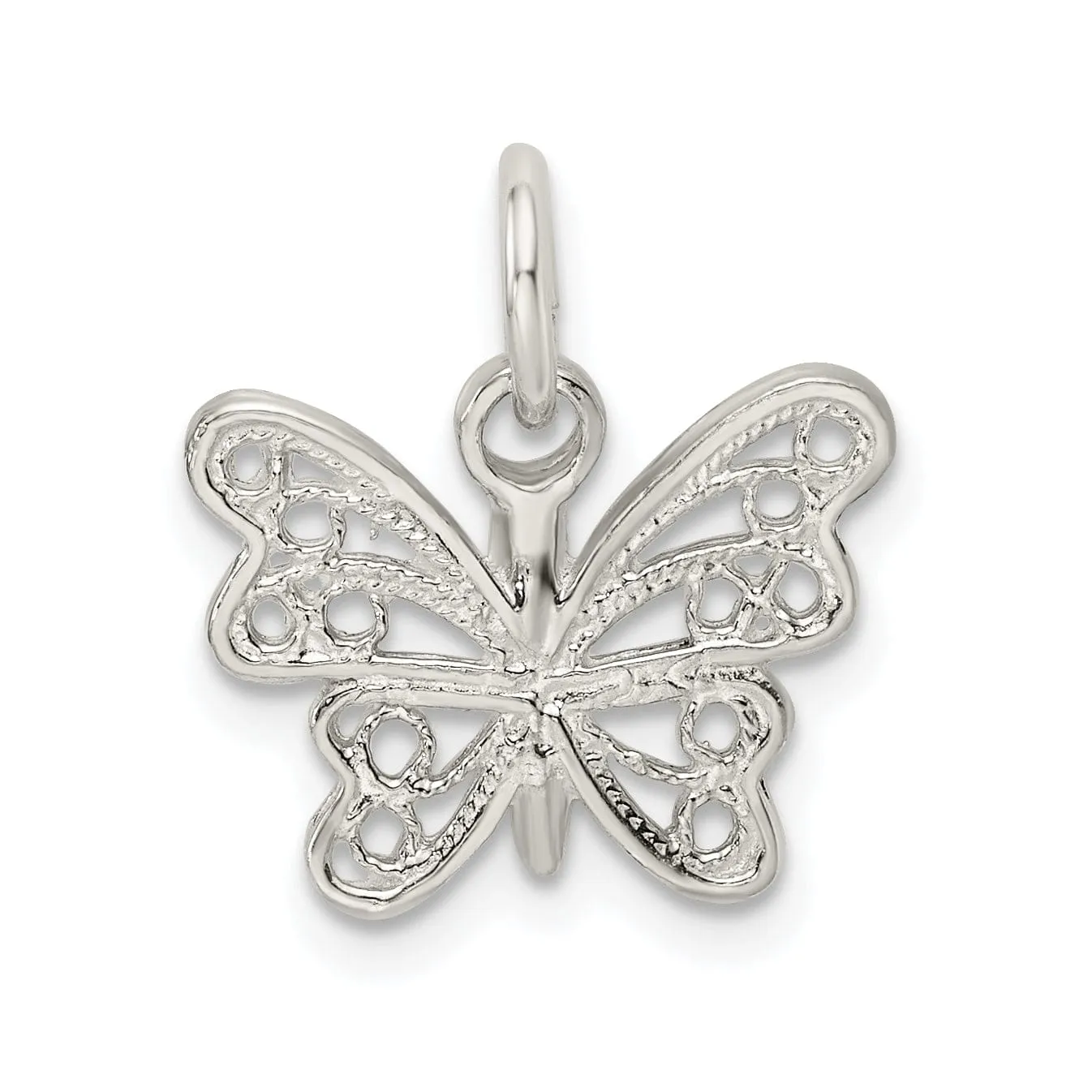 Sterling Silver Polished Finish Butterfly Charm