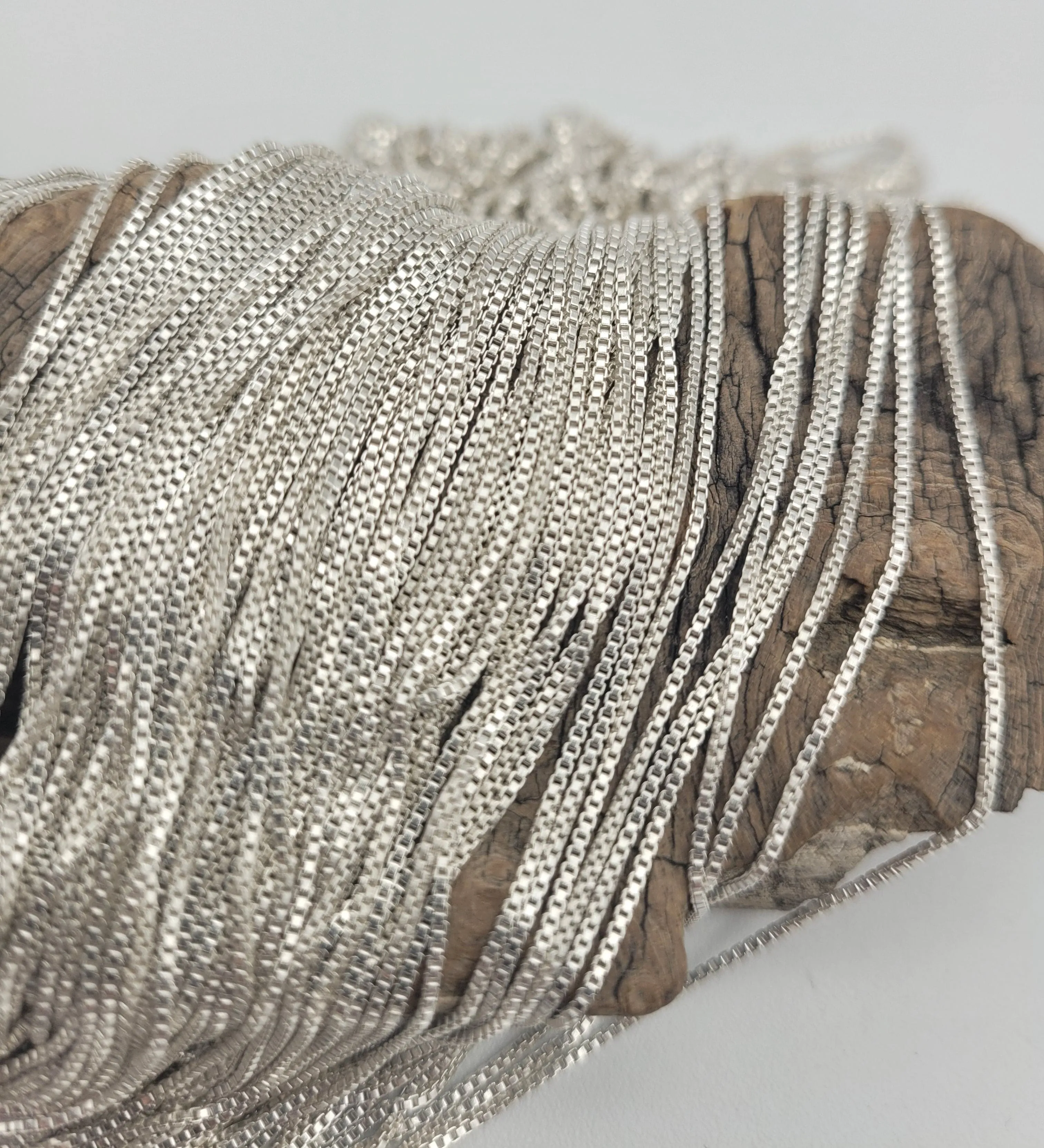 Sterling Silver Tiny Box Chains
