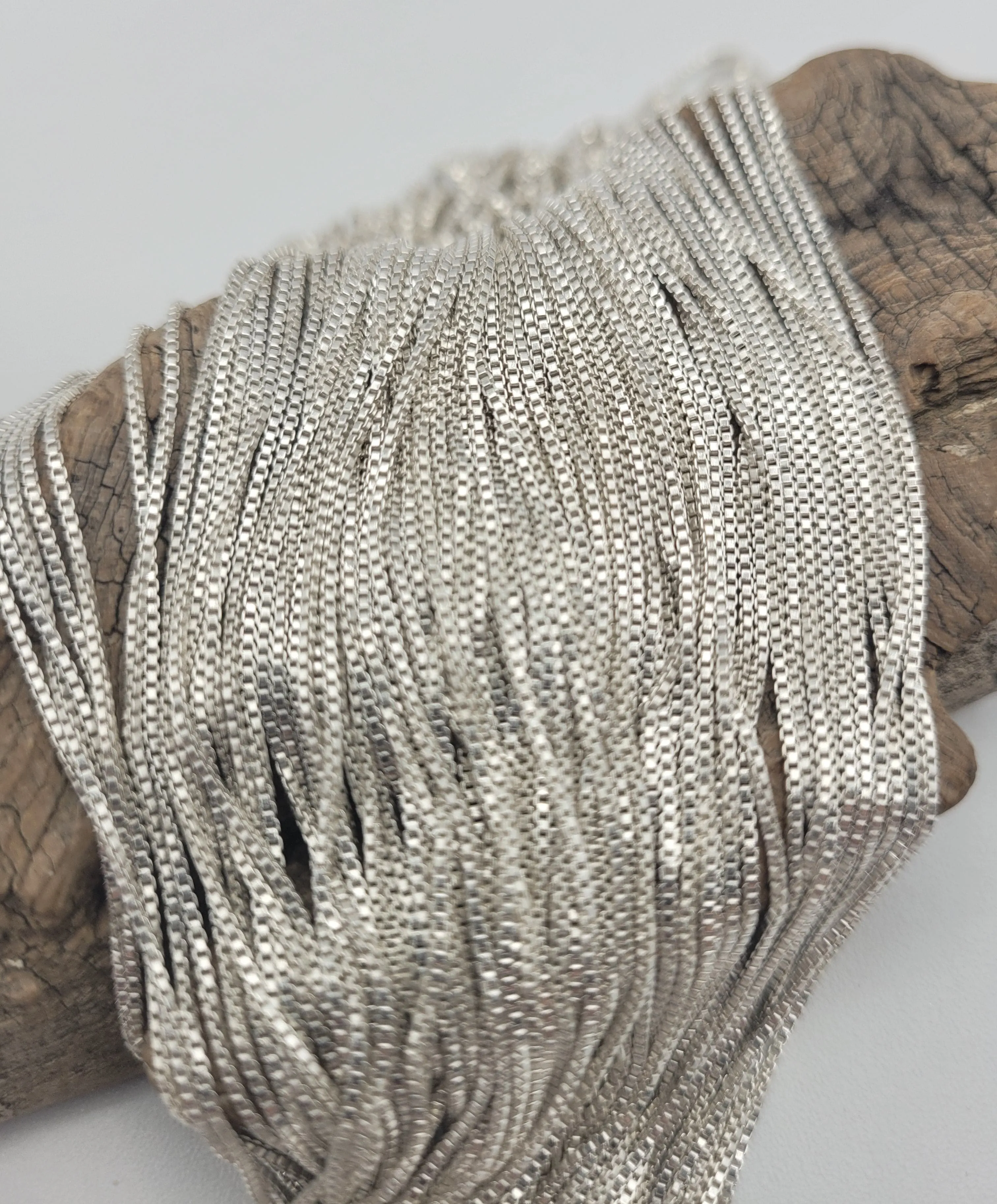 Sterling Silver Tiny Box Chains