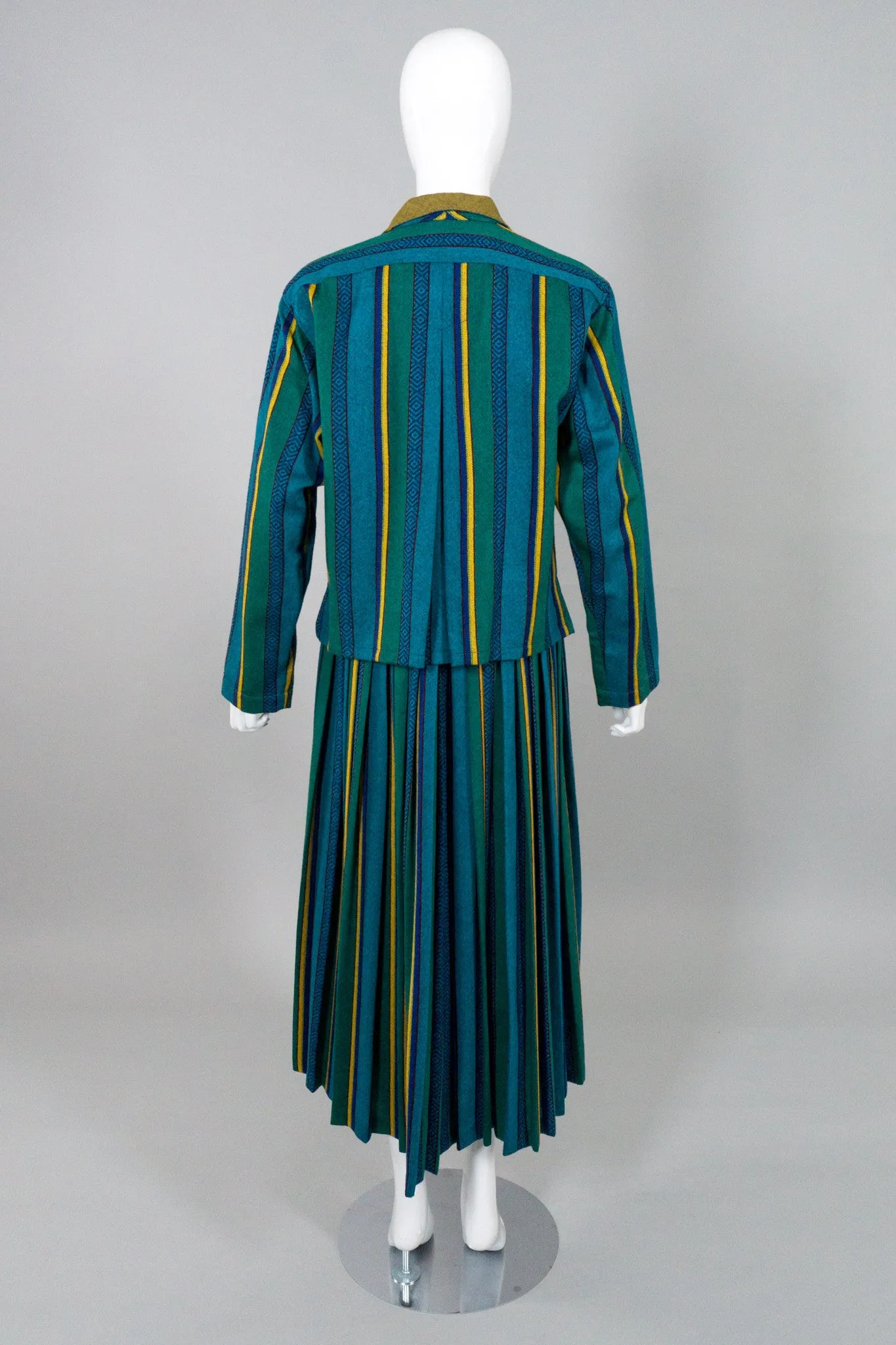 Striped Tie Jacket & Skirt Set