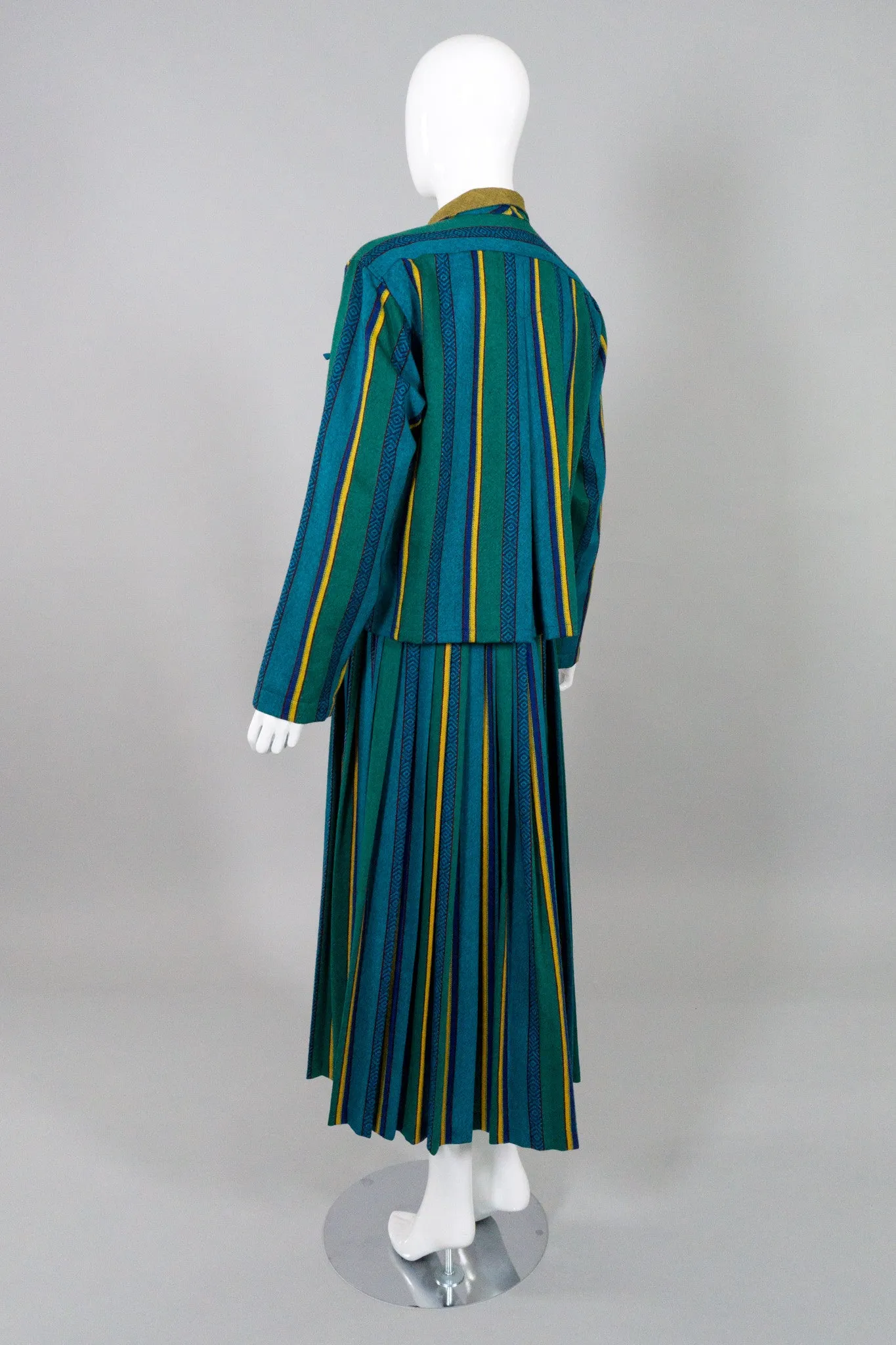 Striped Tie Jacket & Skirt Set