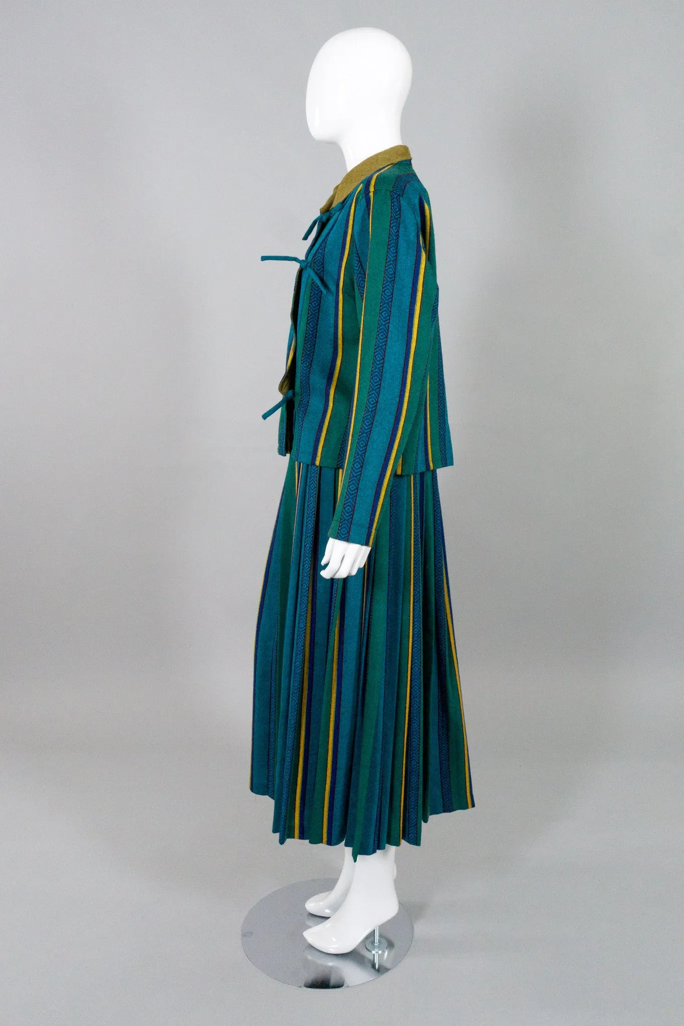 Striped Tie Jacket & Skirt Set
