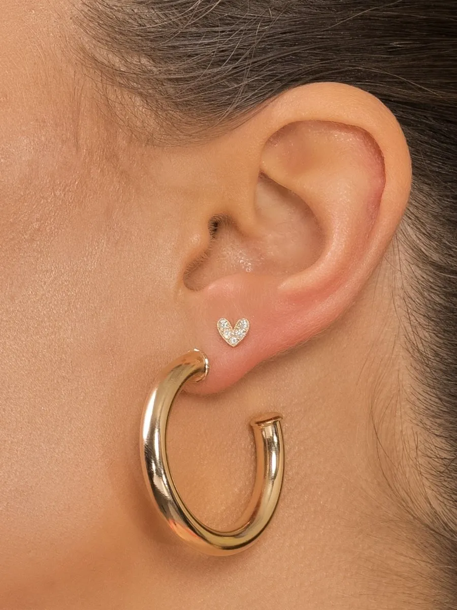 Sweetheart Diamond Stud Earring 14K