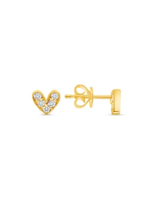 Sweetheart Diamond Stud Earring 14K