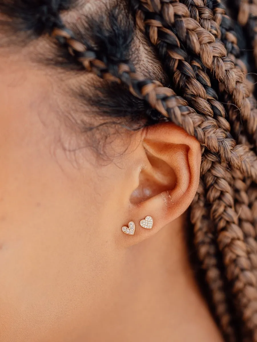 Sweetheart Diamond Stud Earring 14K