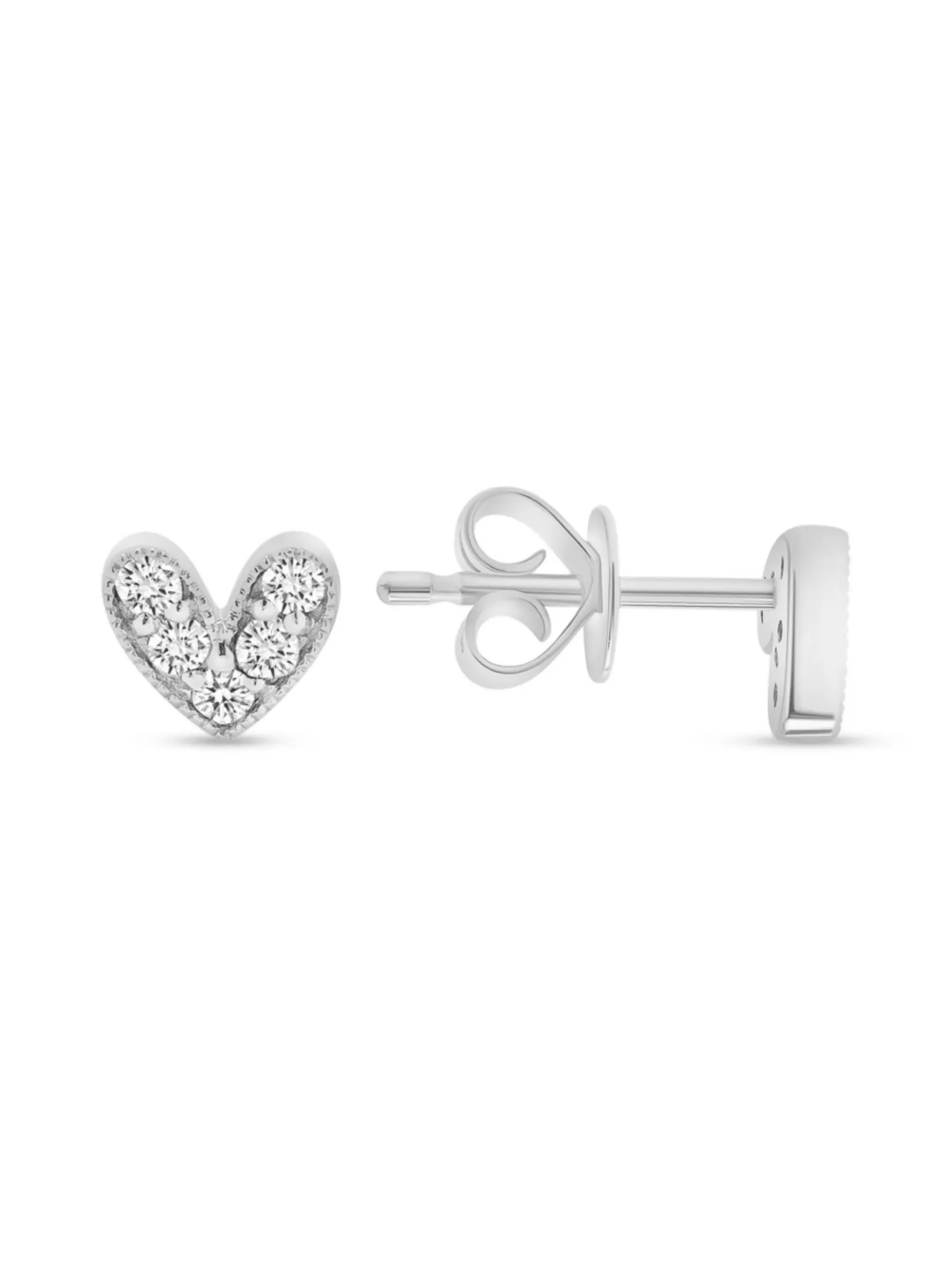 Sweetheart Diamond Stud Earring 14K