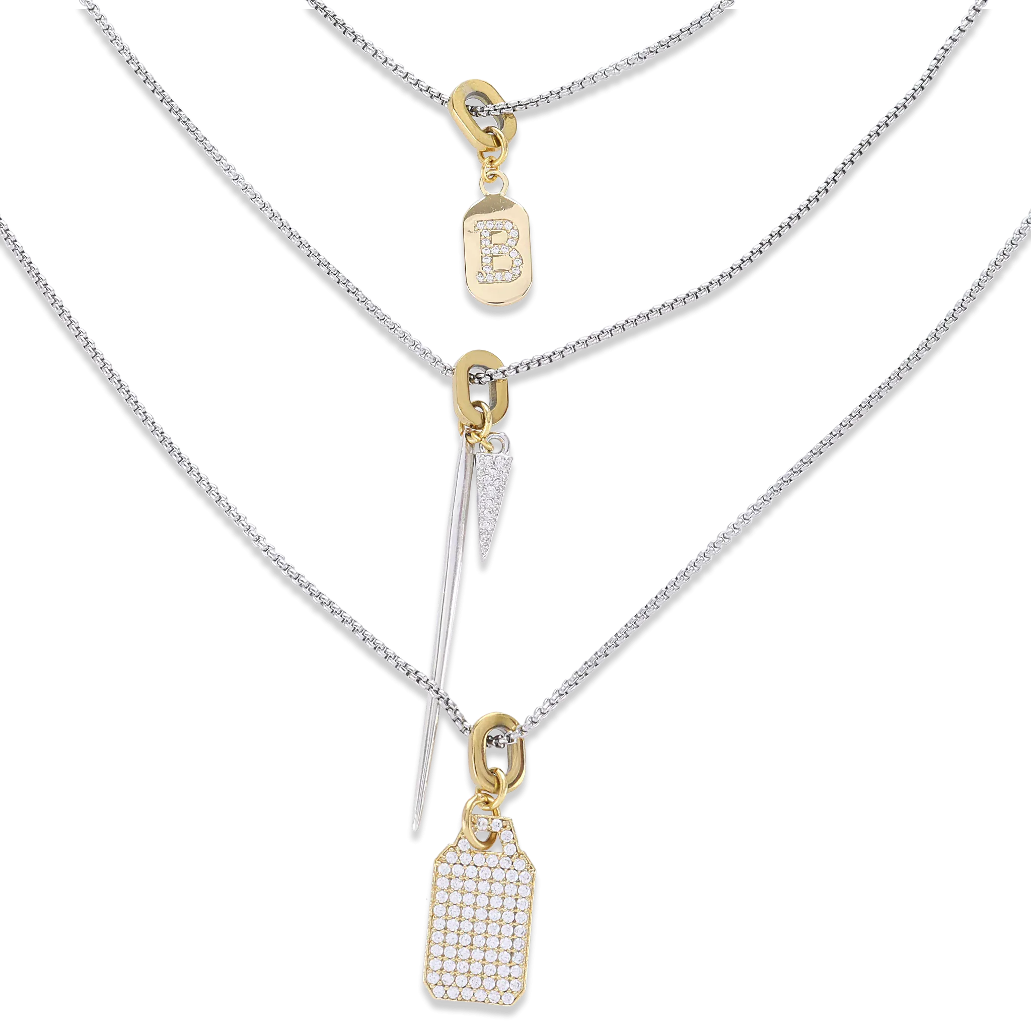 TAG NEEDLE NECKLACE SET