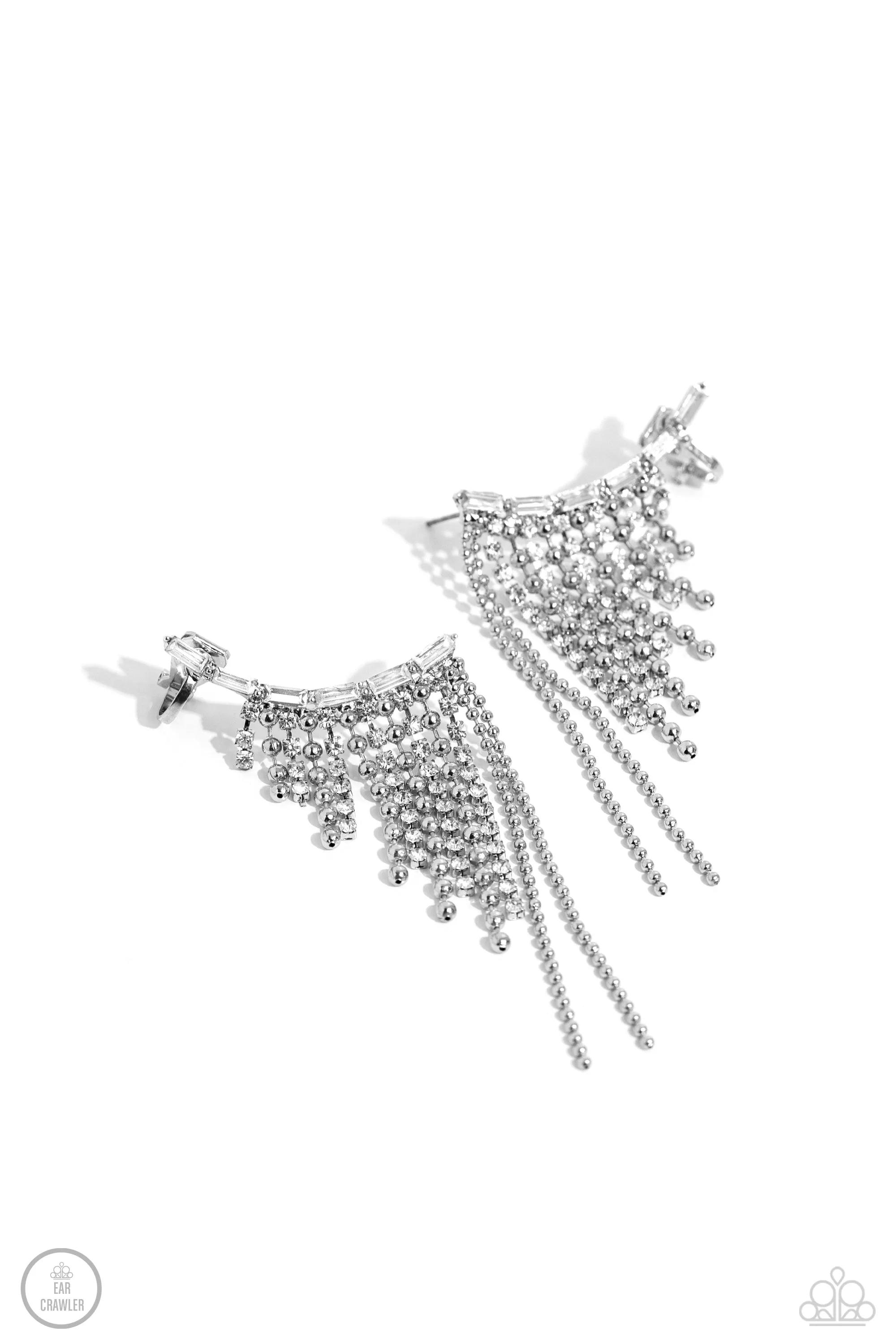 Tapered Tease - White Earrings - Paparazzi Accessories