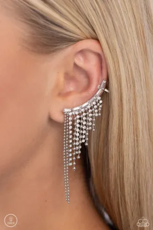 Tapered Tease - White Earrings - Paparazzi Accessories