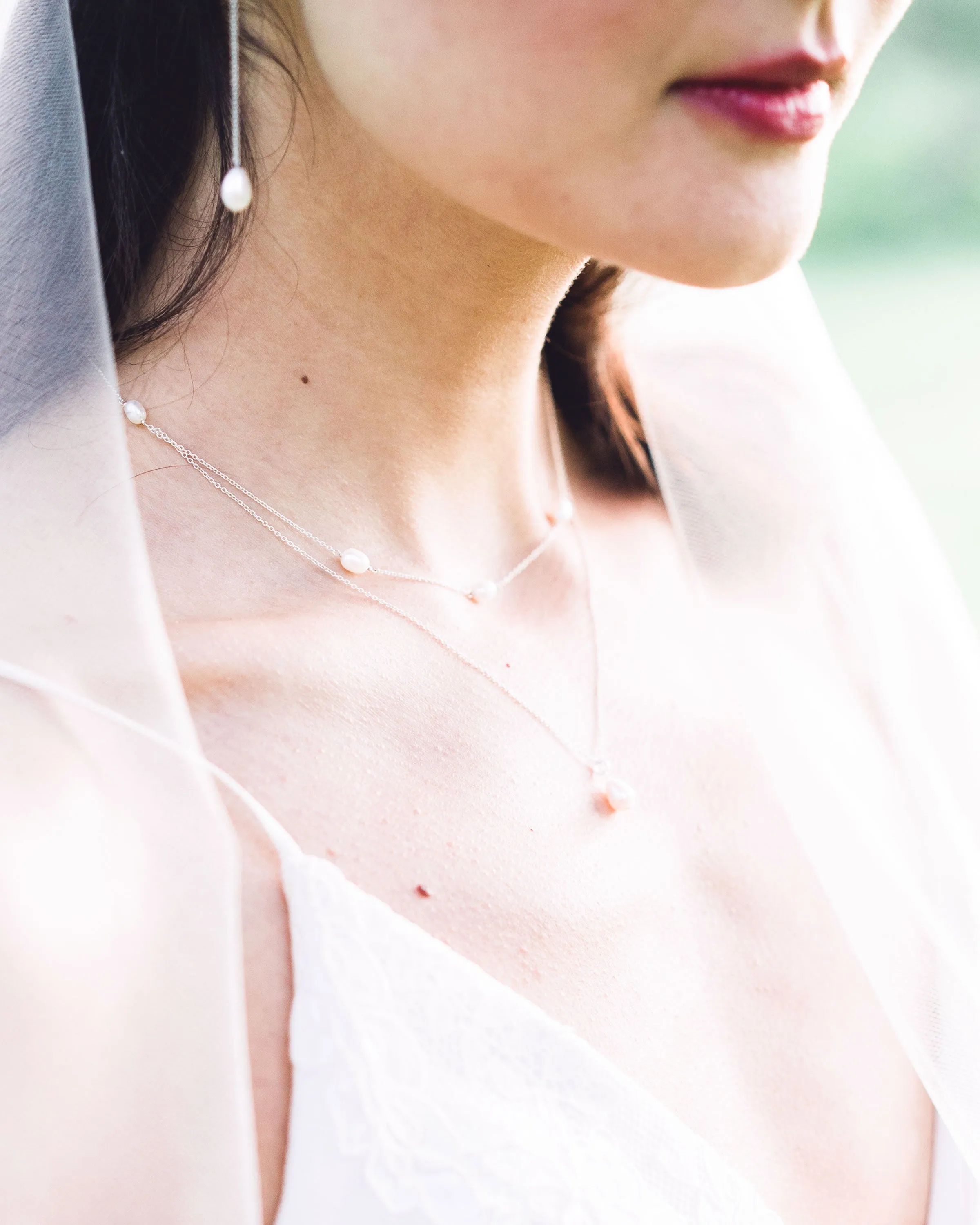Teardrop Pearl Layered Necklace