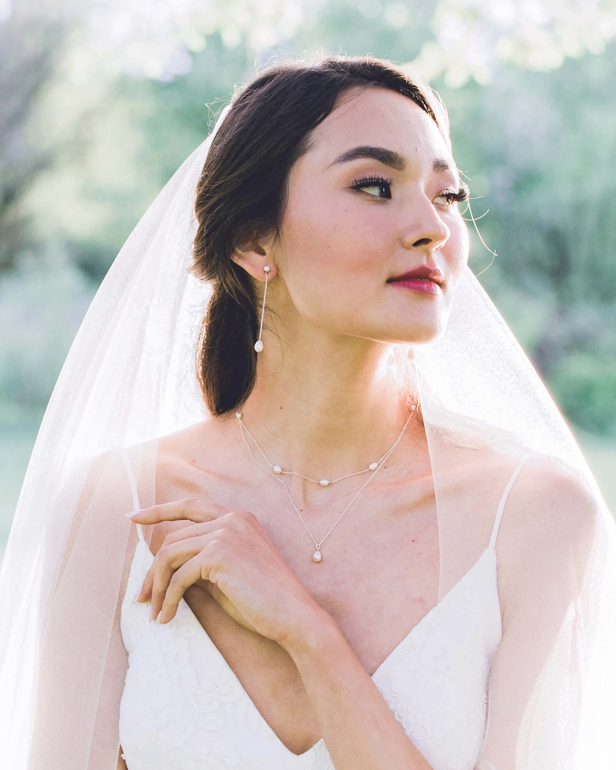 Teardrop Pearl Layered Necklace