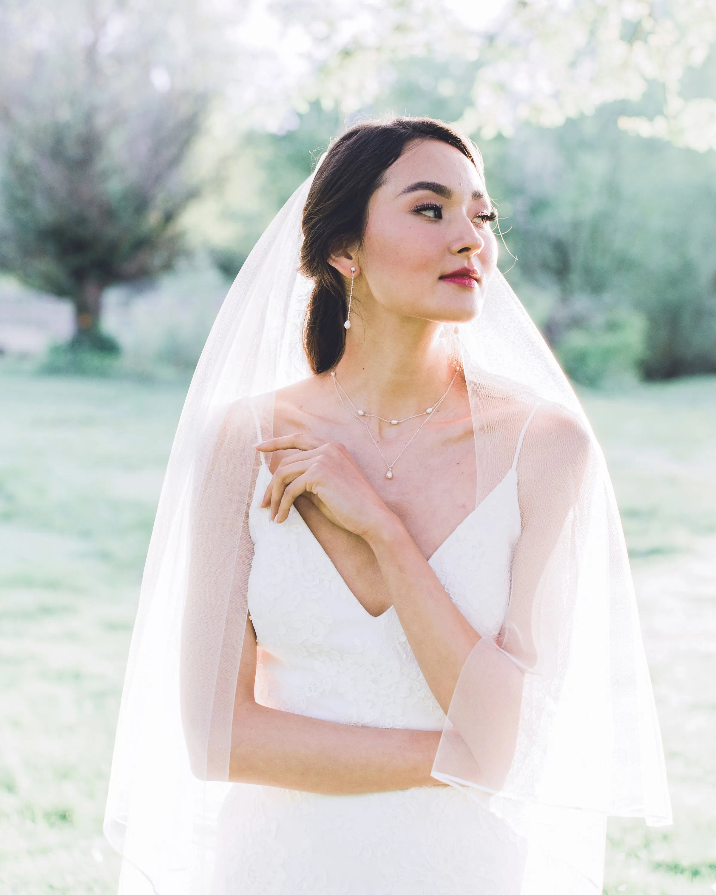 Teardrop Pearl Layered Necklace