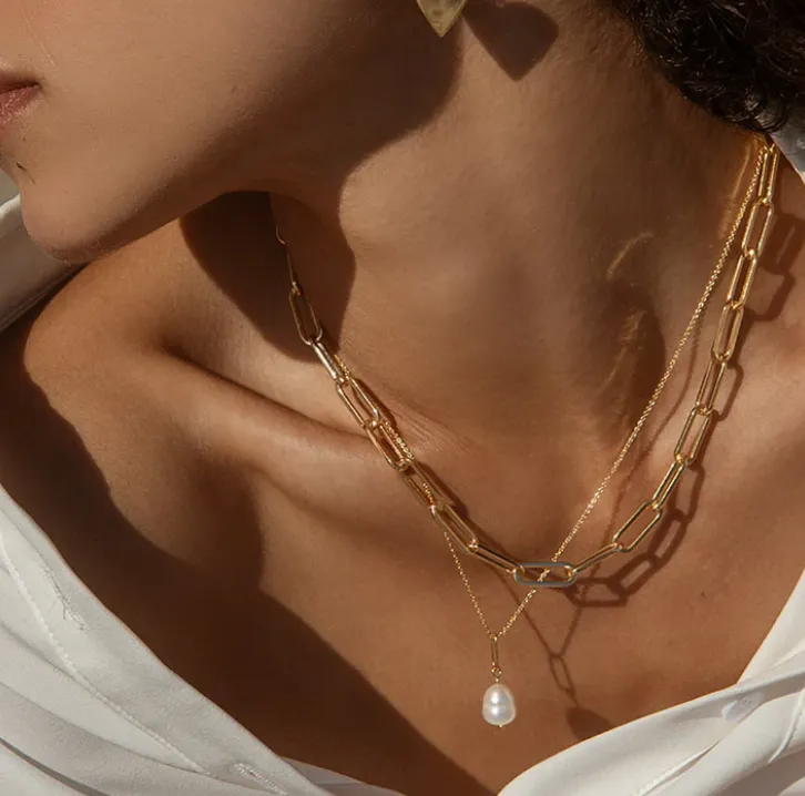 Thatch - Allegra 14K Gold Plated Chunky Paperclip Chain Necklace