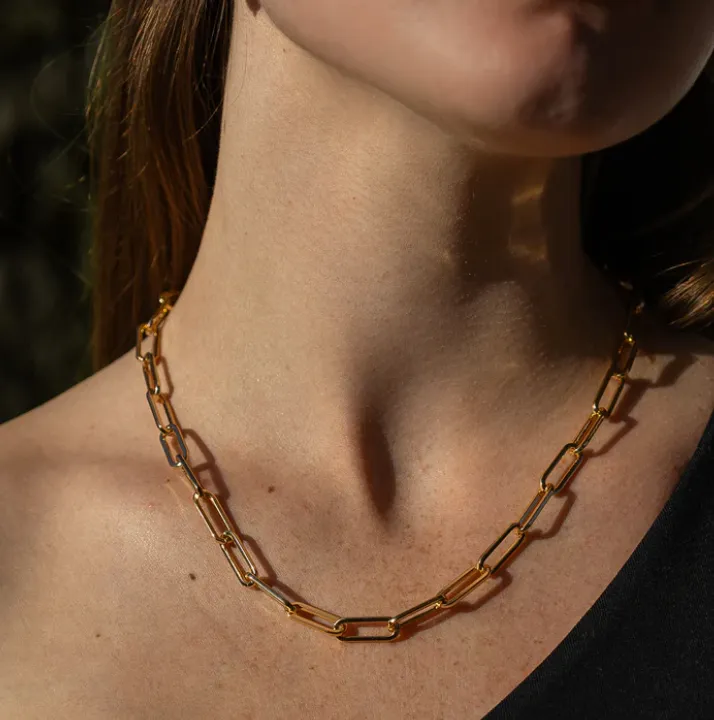 Thatch - Allegra 14K Gold Plated Chunky Paperclip Chain Necklace