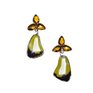 The Citrine REAL Butterfly post Earrings
