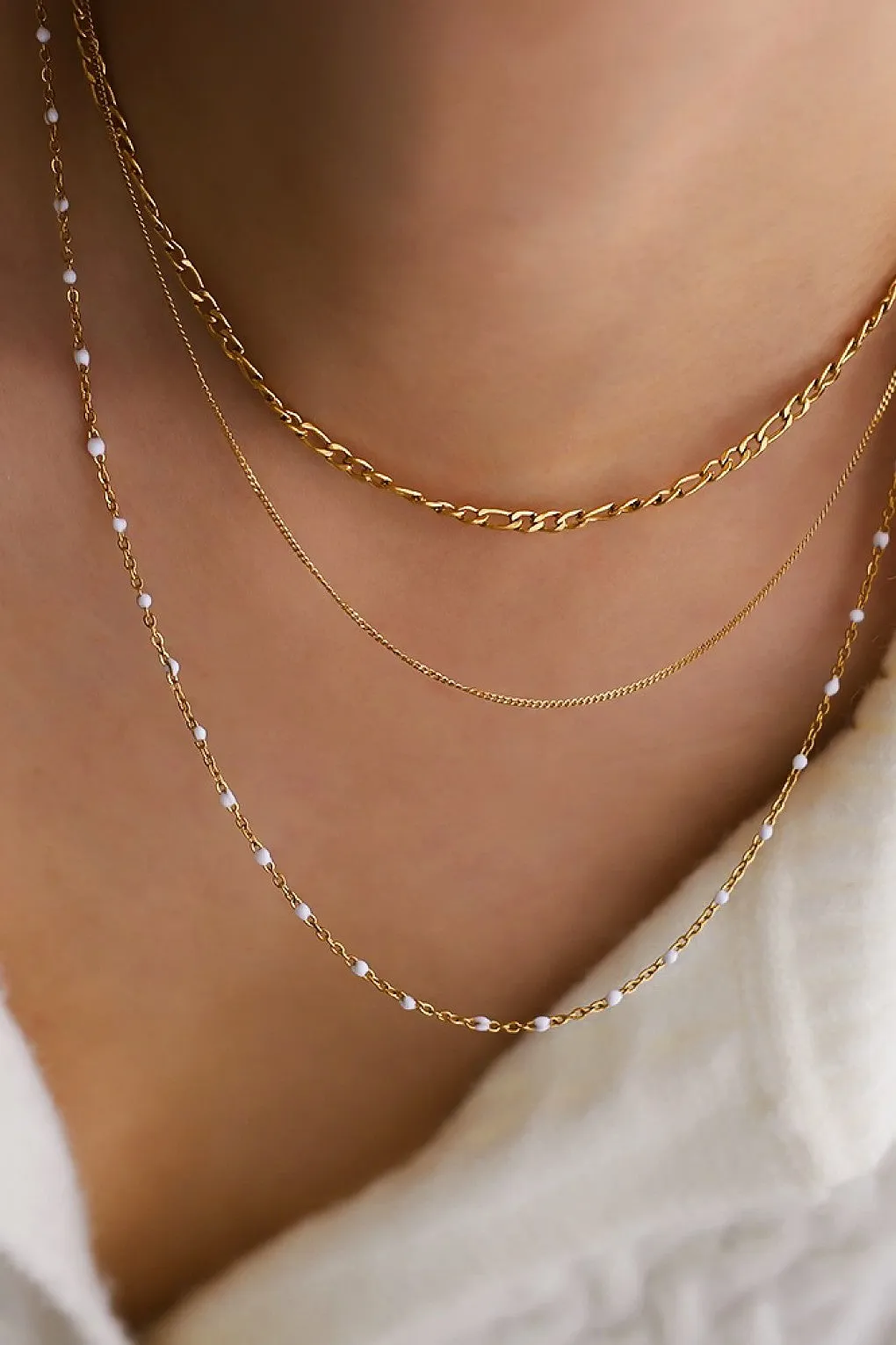 The Fionna 18K Gold Plated Layered Chain   Pearl Necklace
