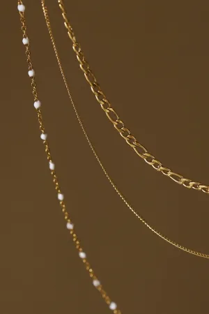 The Fionna 18K Gold Plated Layered Chain   Pearl Necklace