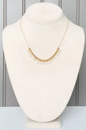 The Katrina Pearl   Gold Bead Necklace