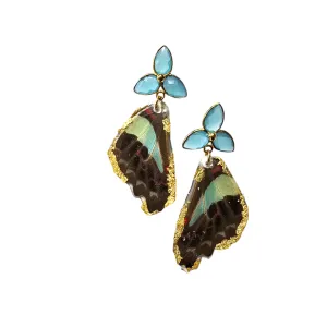 The Real Butterfly Chalcedony Flower Post Earrings