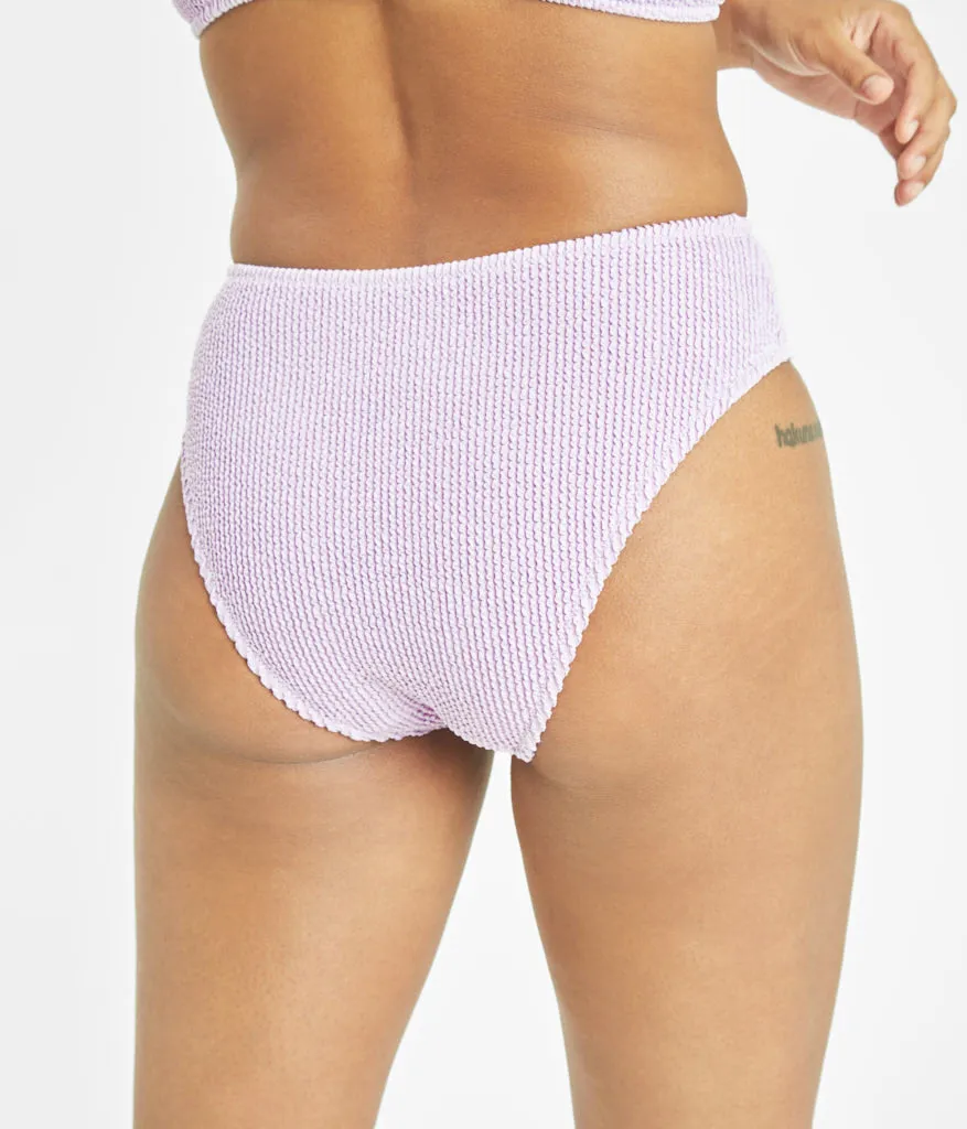The Ruched Plunge Bralette & High Waist Swim Bundle: Lilac