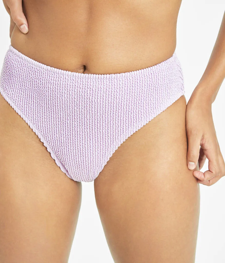 The Ruched Plunge Bralette & High Waist Swim Bundle: Lilac