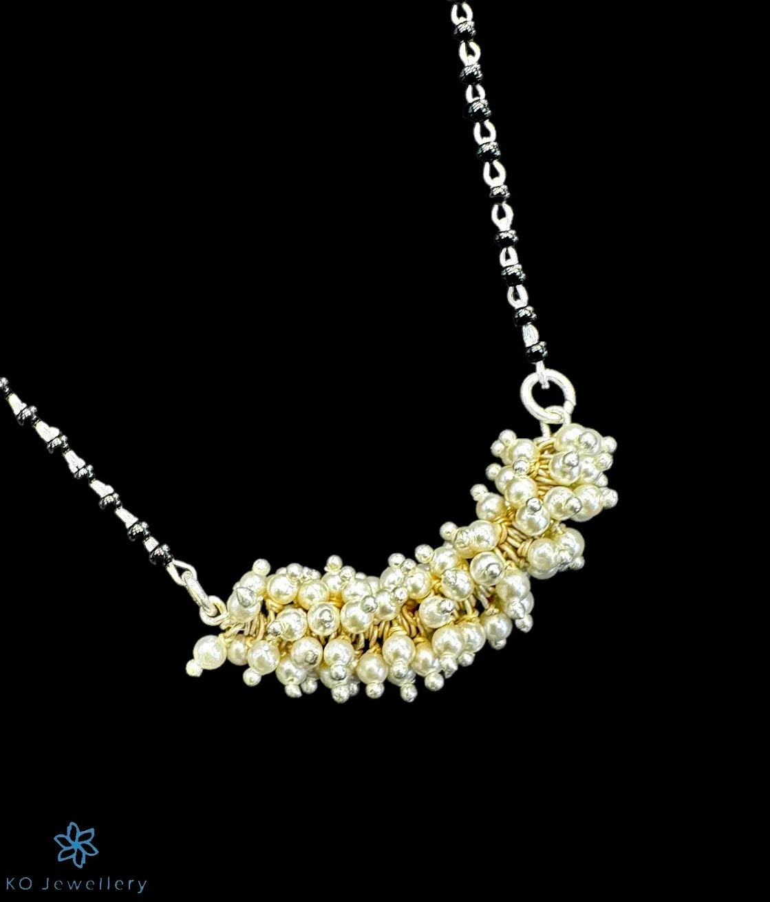 The Yalini Silver Pearl Mangalsutra Necklace