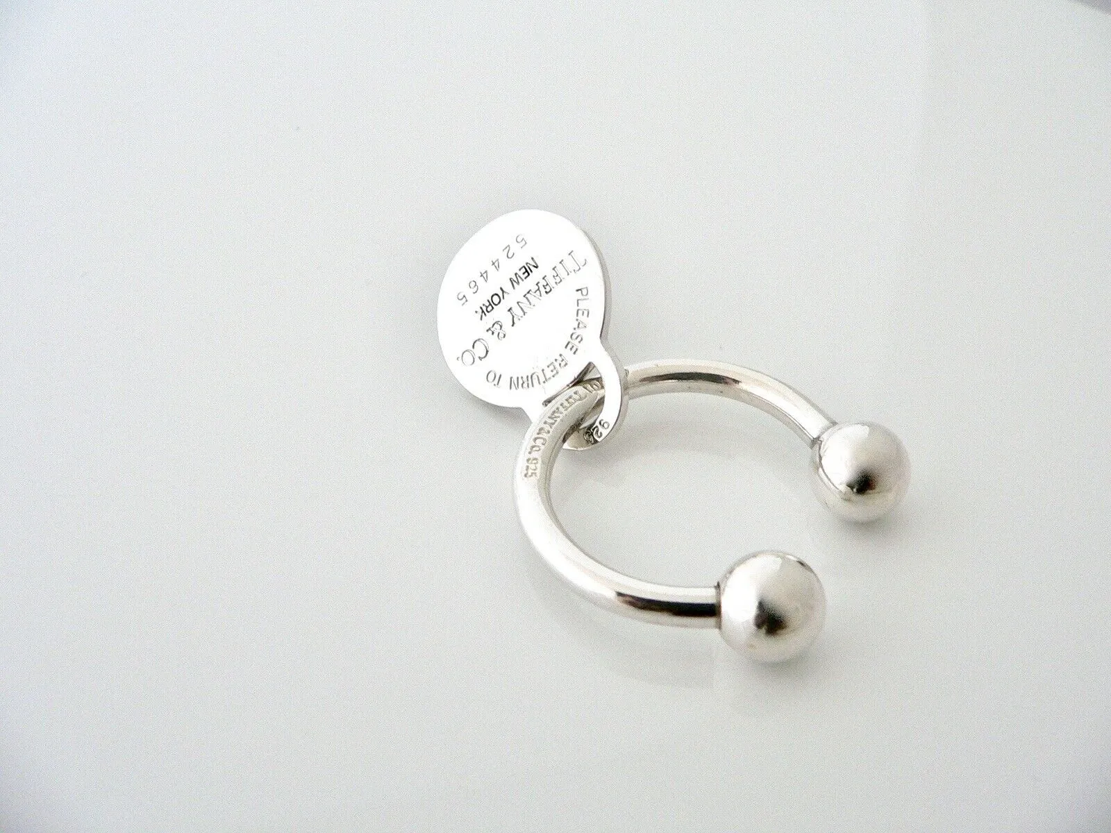 Tiffany & Co Key Ring Key Chain Circle Round Return to Keyring Holder Gift Love