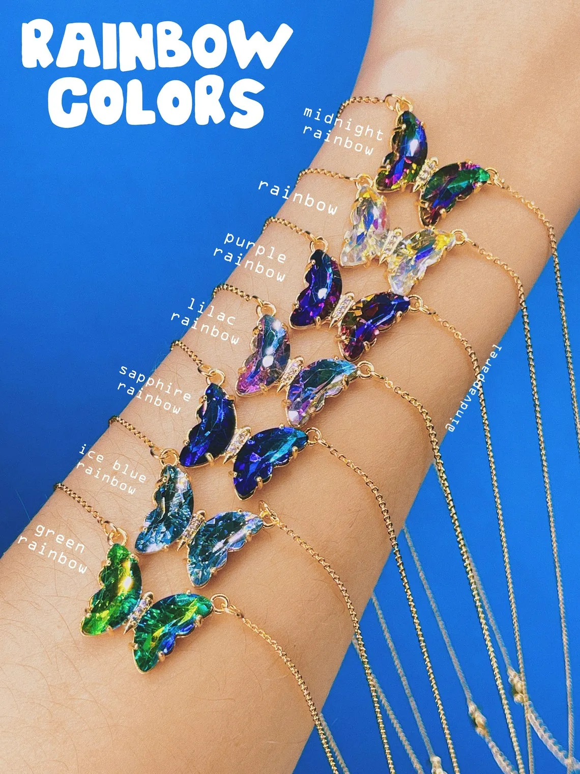 TikTok Crystal Glass Butterfly Necklace