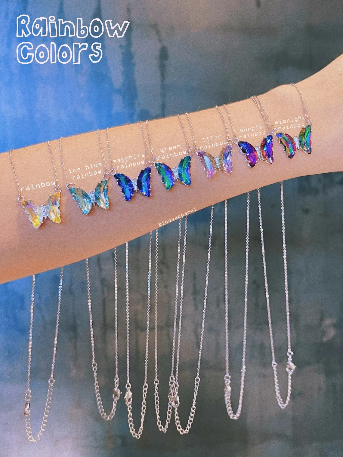 TikTok Crystal Glass Butterfly Necklace