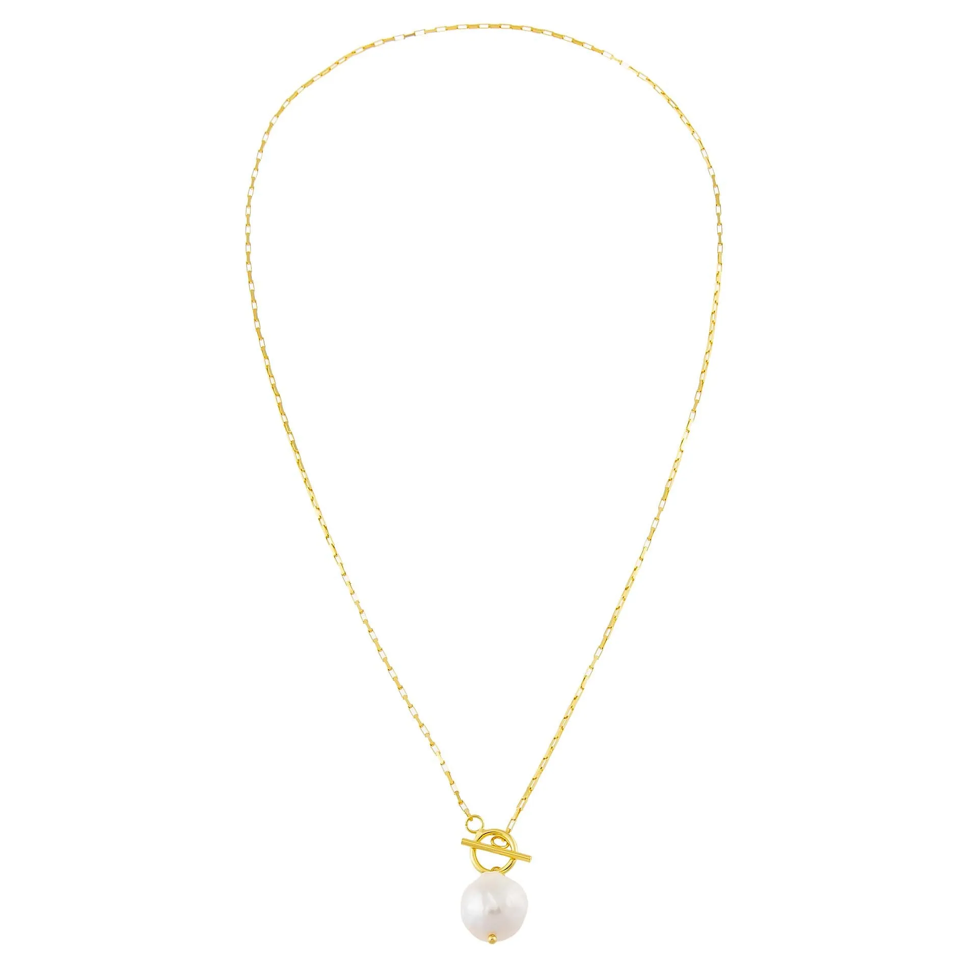 Toggle Link Pearl Necklace