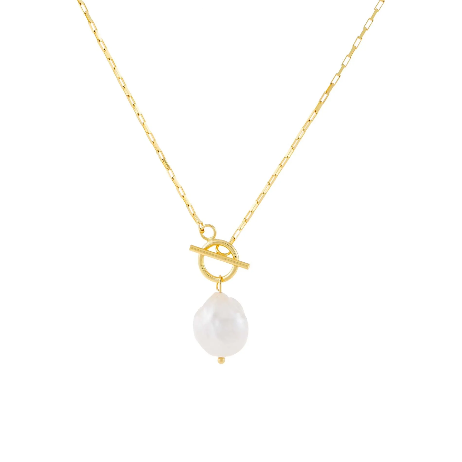 Toggle Link Pearl Necklace