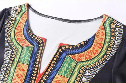 Traditional African Kitenge Dashiki Print Dress Design Fitted Above Knee