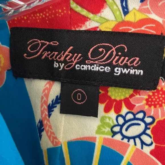 Trashy Diva Asian Fan Print Dress Size 0