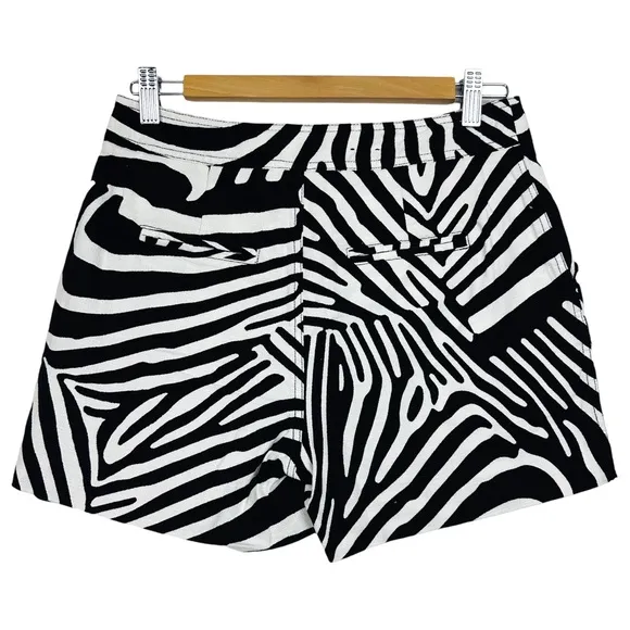 Trina Turk X INC Funky Loud Retro Groovy Funky Zebra Print High Rise Shorts