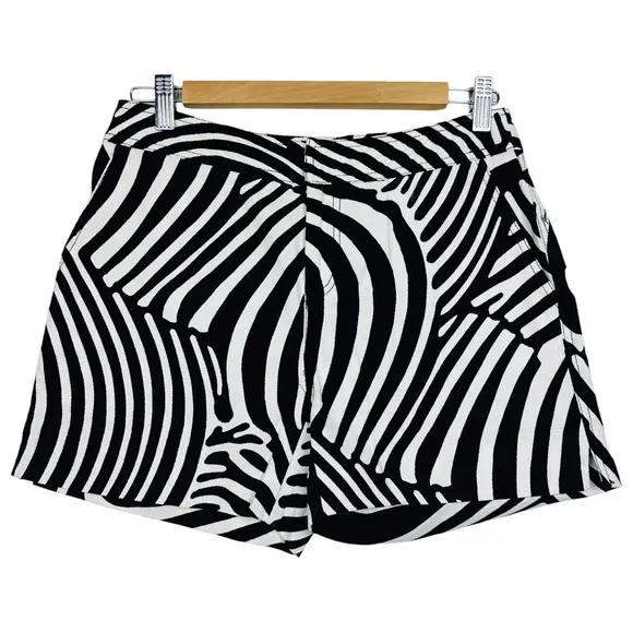 Trina Turk X INC Funky Loud Retro Groovy Funky Zebra Print High Rise Shorts