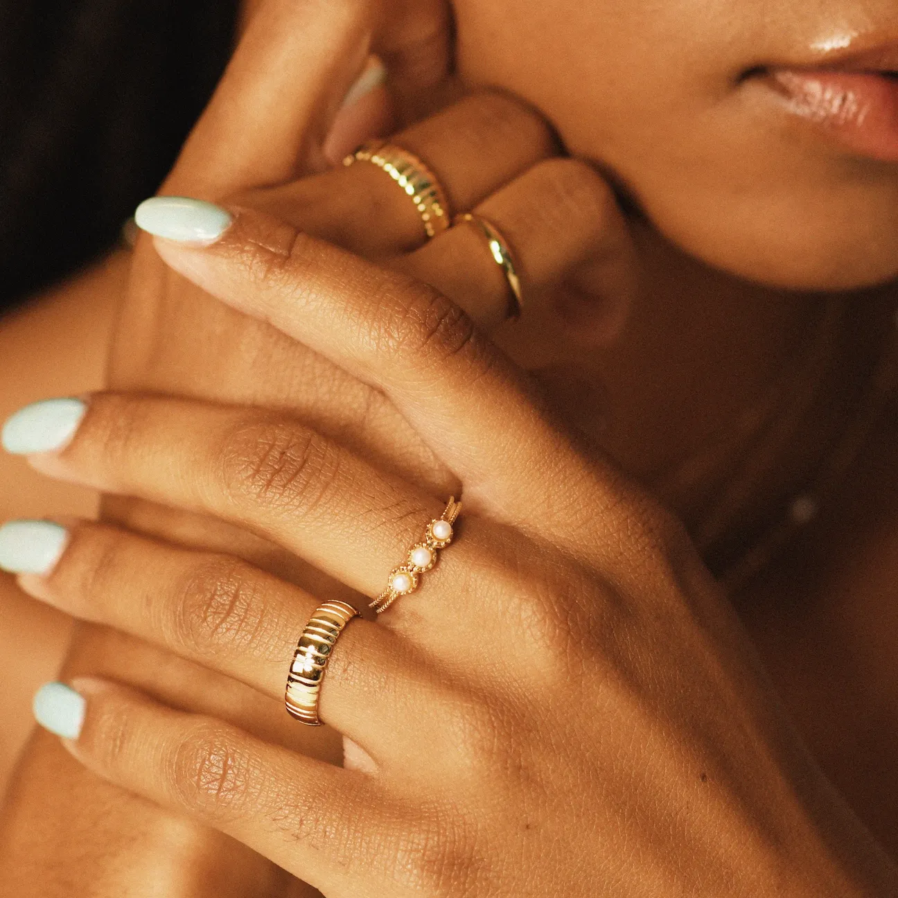 Triple Pearl Ring