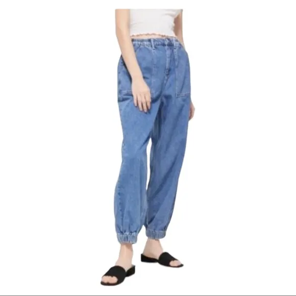 Urban BDG High Rise Balloon Fit Denim Joggers Size L