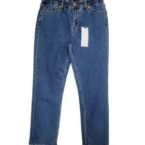 ⭐VIGOSS Size 28 Women High-Rise Paperbag-Waist Tapered Mom Jeans Pant Blue New