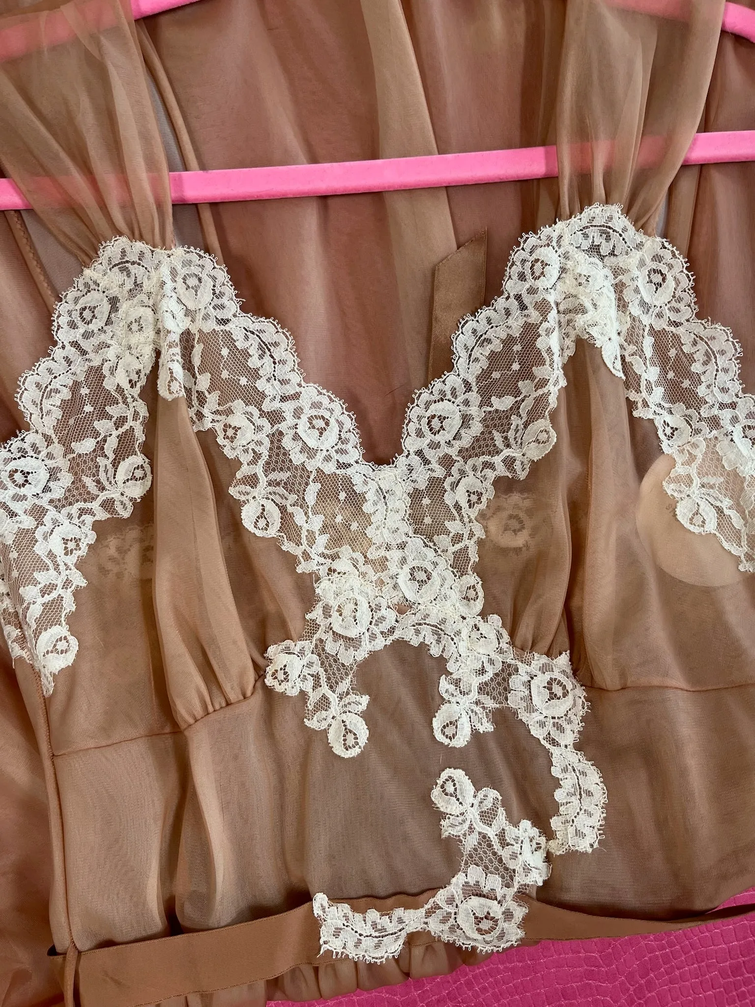 Vintage 60s "Kayser" Cocoa Brown Lingerie Dress - Best Fits Size XS-S
