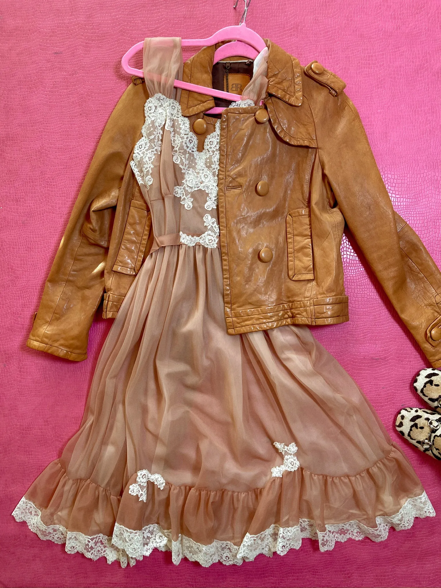 Vintage 60s "Kayser" Cocoa Brown Lingerie Dress - Best Fits Size XS-S