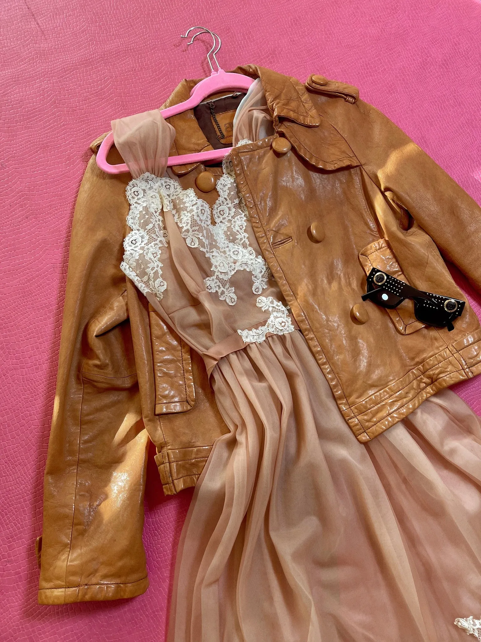 Vintage 60s "Kayser" Cocoa Brown Lingerie Dress - Best Fits Size XS-S
