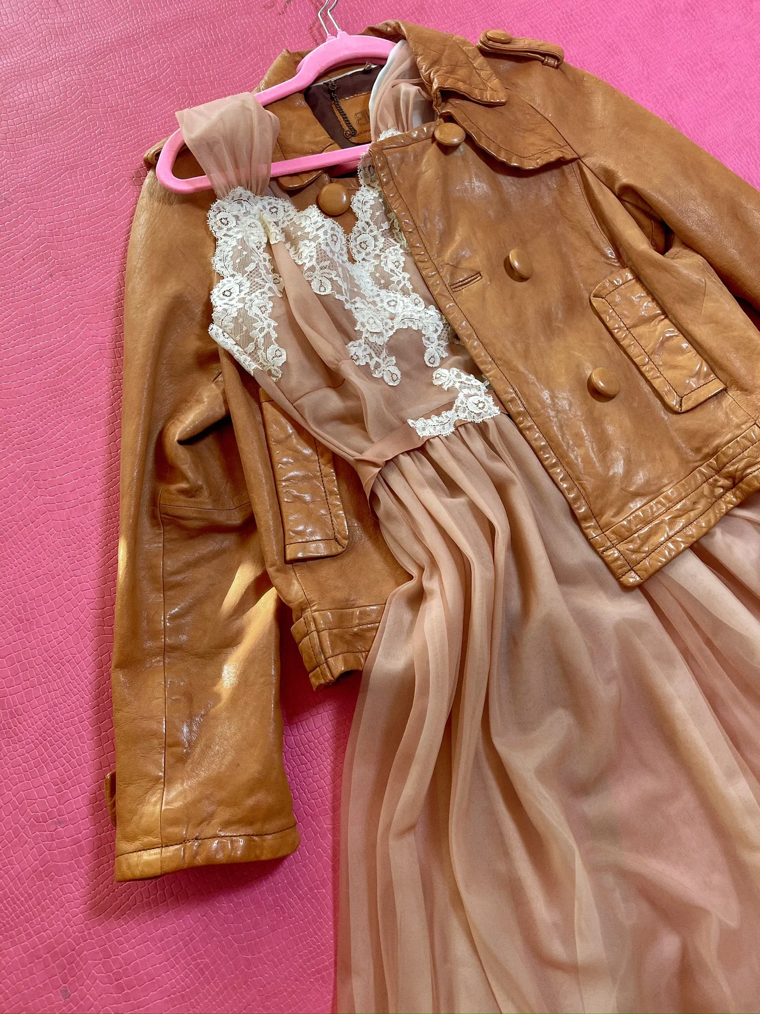 Vintage 60s "Kayser" Cocoa Brown Lingerie Dress - Best Fits Size XS-S