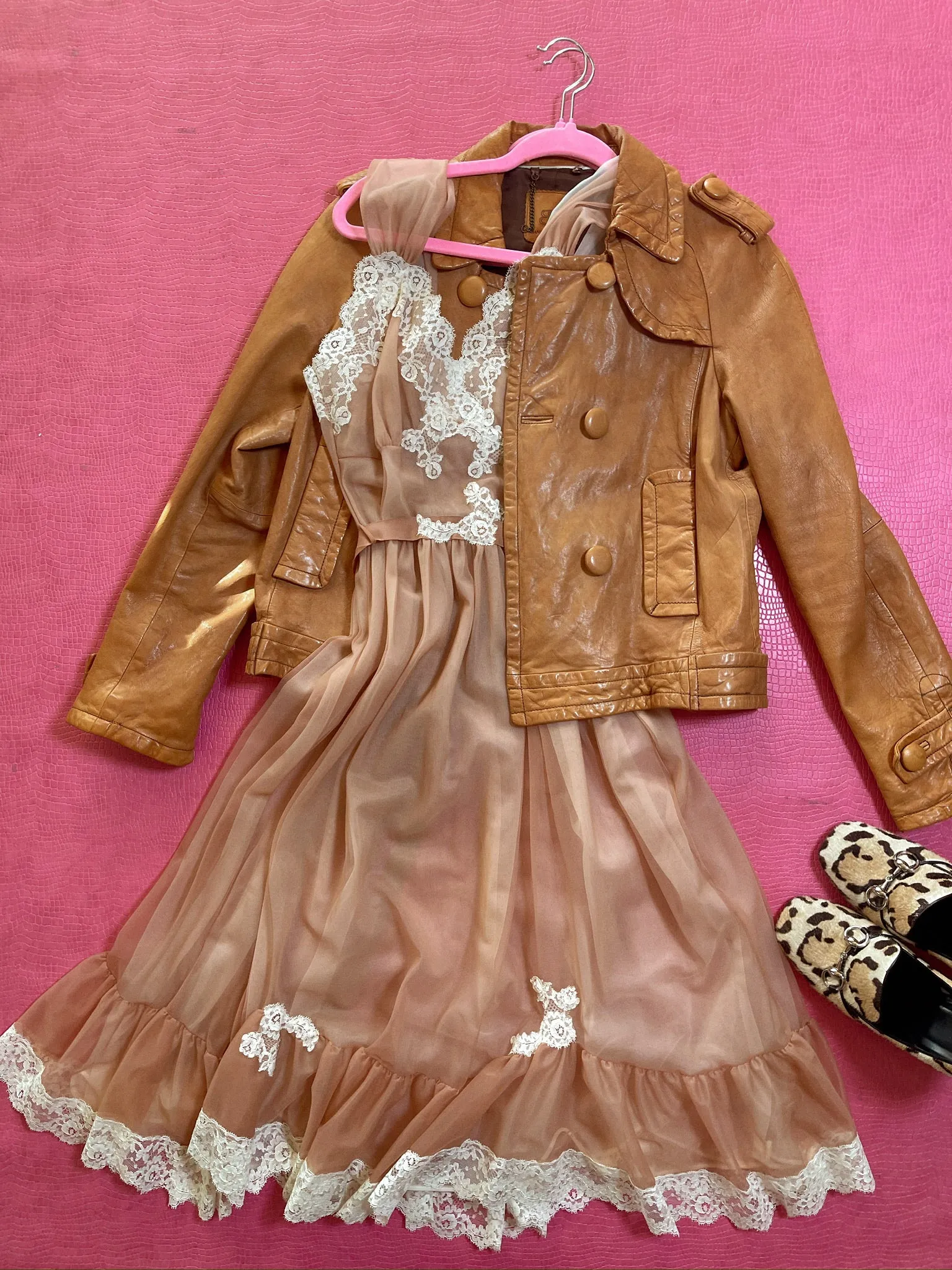 Vintage 60s "Kayser" Cocoa Brown Lingerie Dress - Best Fits Size XS-S