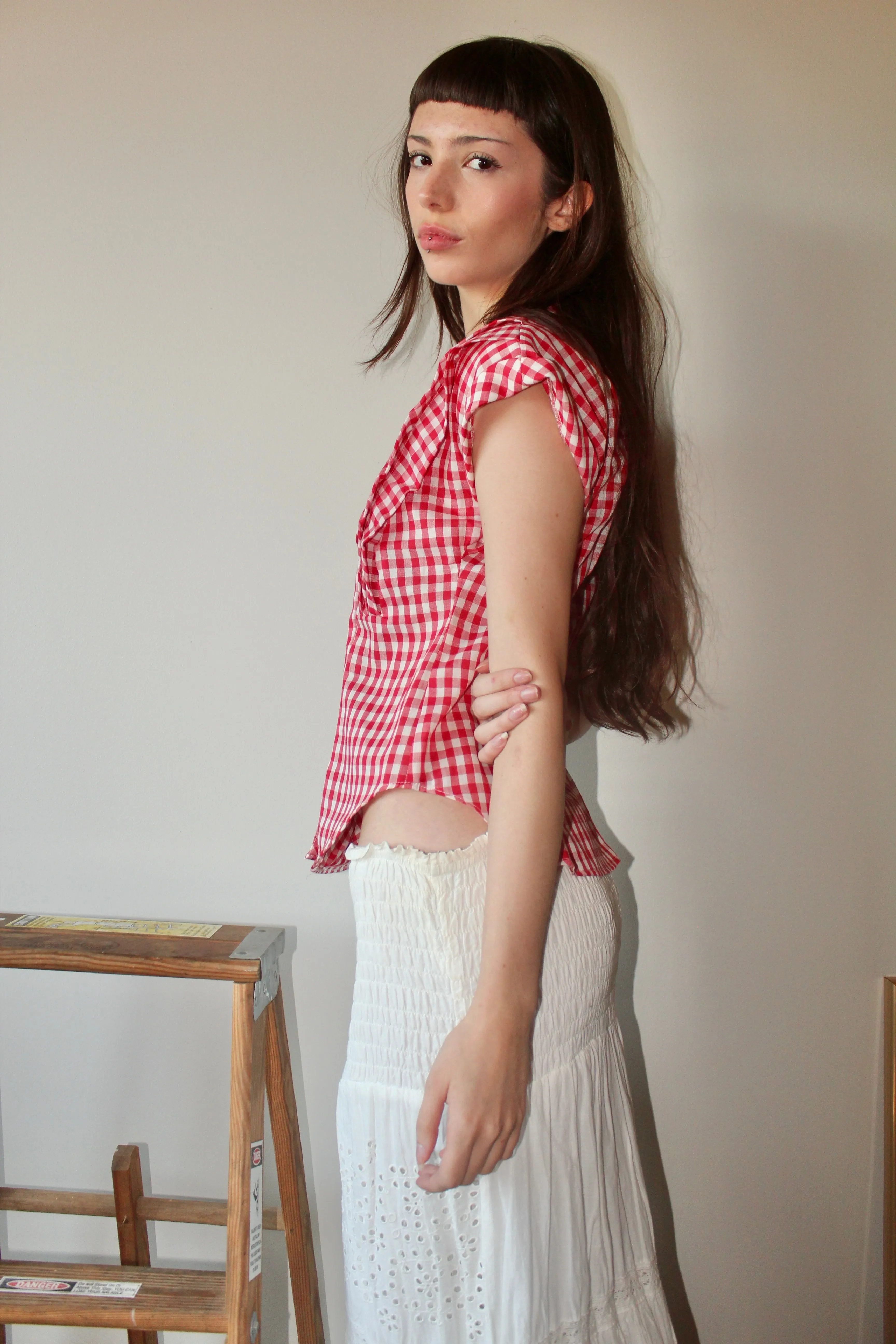 Vintage 80s Gingham Vest Top (S)