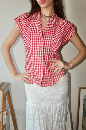 Vintage 80s Gingham Vest Top (S)